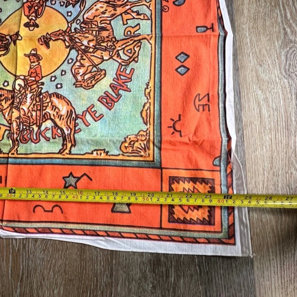 Buckeye Blake Bandana Unisex OS Orange On The Western Front Vintage 1993 Art
